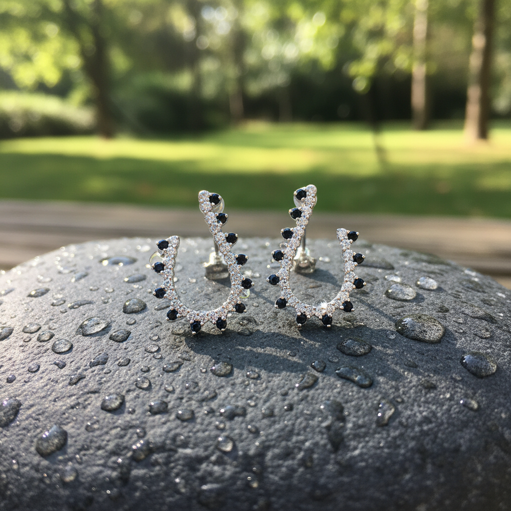 ER417883. 14k Solid Gold Diamond and Gemstone Fancy Earrings