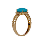 Load image into Gallery viewer, CR97178TQ7X5. 14K Solid Gold Diamond and Turquoise Ring
