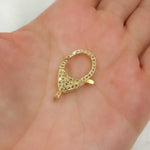 Load image into Gallery viewer, DC633. Diamond &amp; Sterling Silver Gold Plated Oval Trigger Clasp
