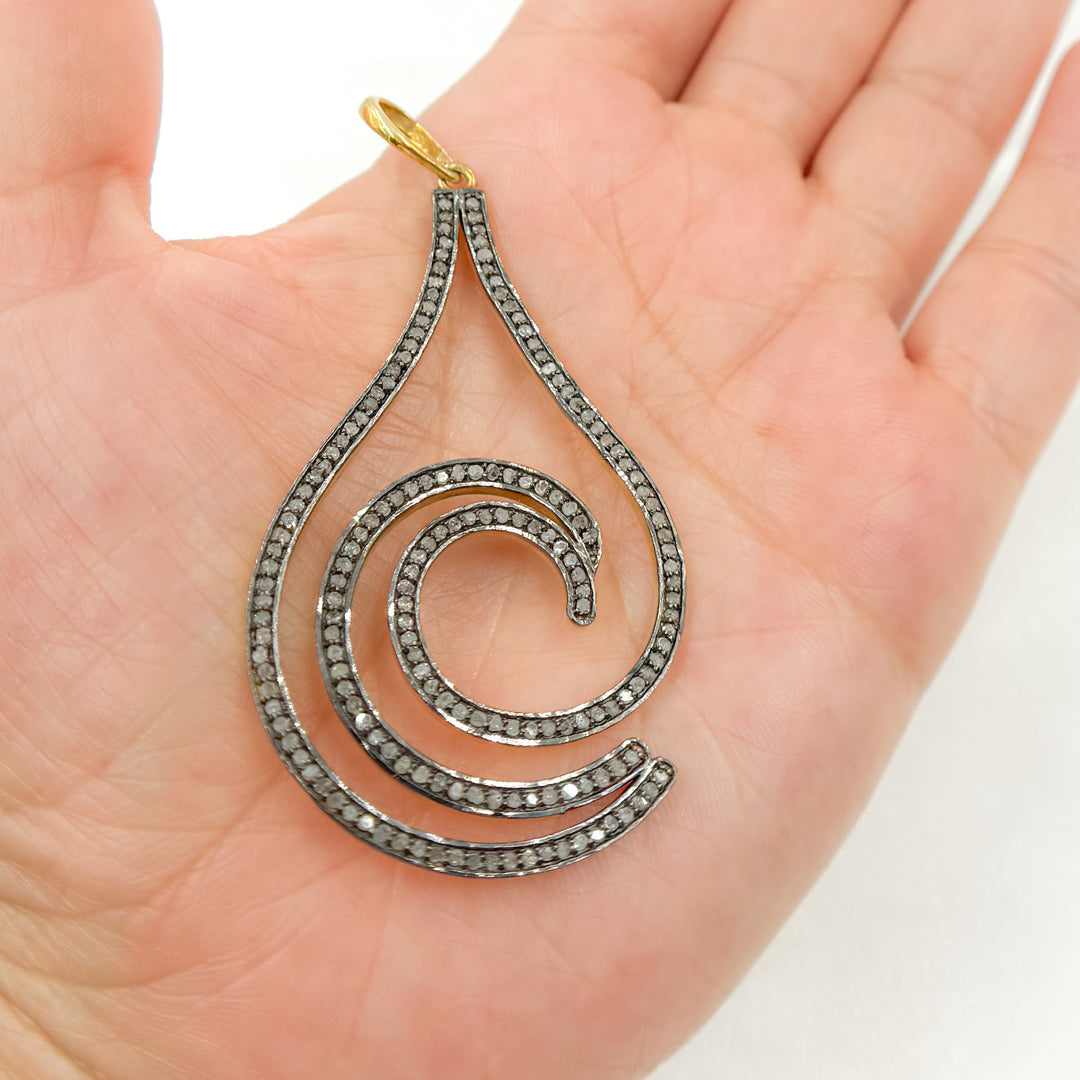 DP0161. Diamond Silver Drop Pendant