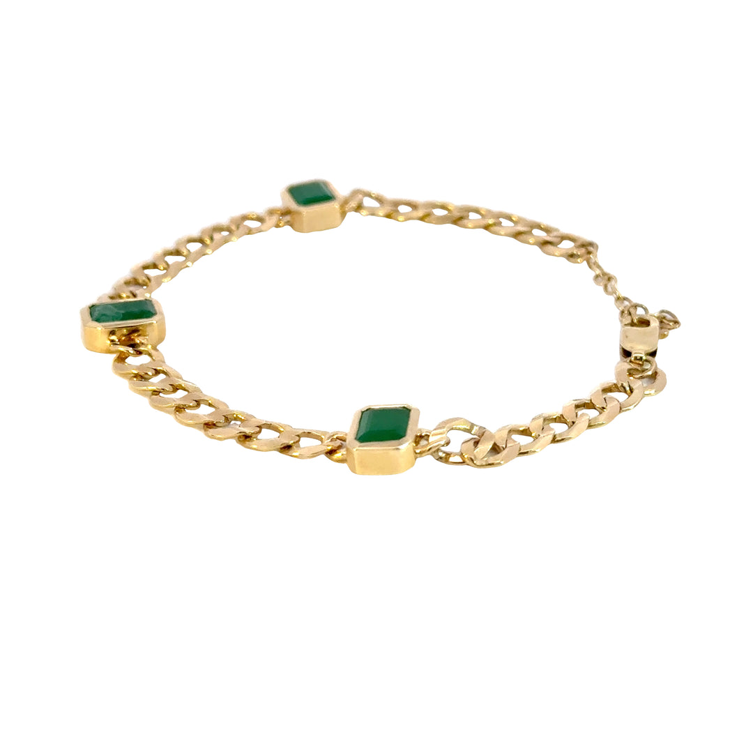 14k Solid Gold Gemstone Bracelet. CB96105EM