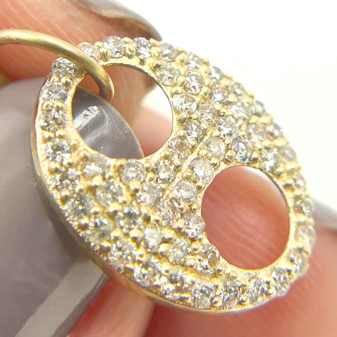 14K Solid Gold Diamond Marina Charm. GDP200