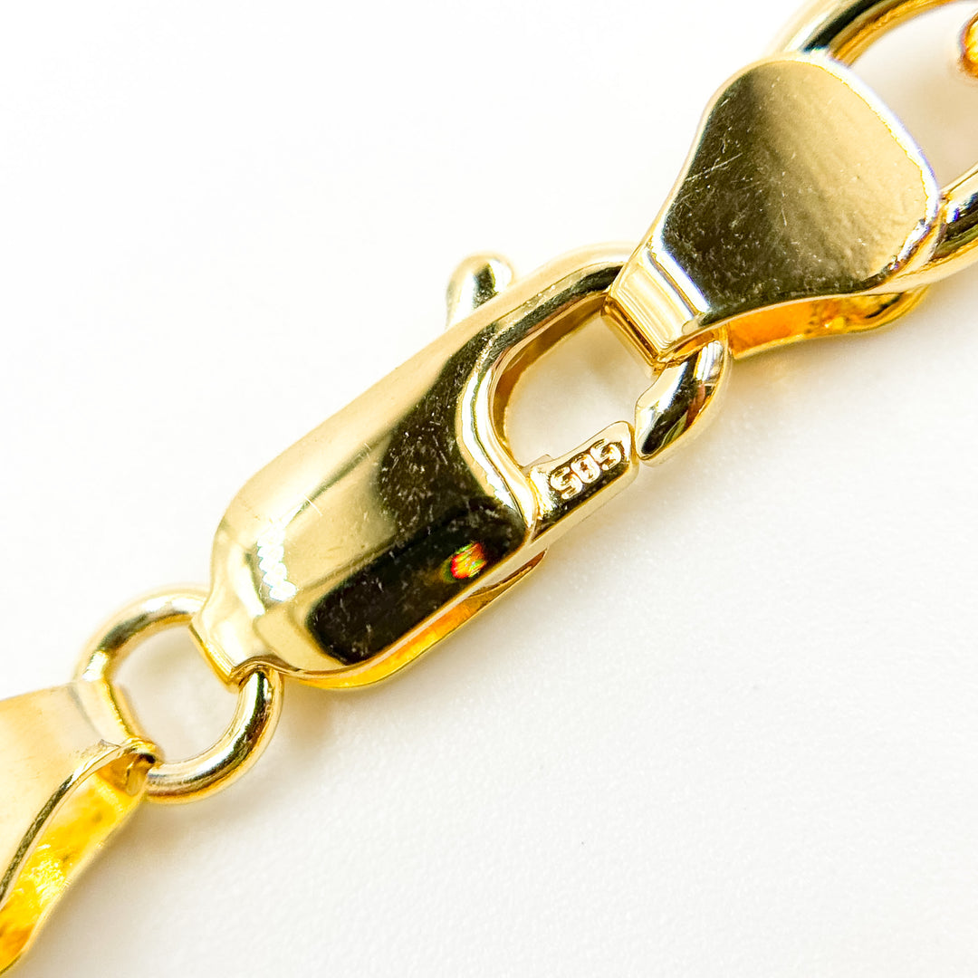 150HVI2644000. 14K Solid Gold Cable Hollow Link Chain