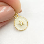 Load image into Gallery viewer, DC135A. Diamond Sterling Silver Round Star Enamel Charm
