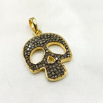 Load image into Gallery viewer, DP327. Diamond Sterling Silver Skull Pendant
