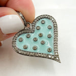 Load image into Gallery viewer, DP196A. Diamond Sterling Silver Heart Enamel Pendant
