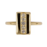 Load image into Gallery viewer, RFC18863. 14K Solid Yellow Gold Diamond Rectangle Ring
