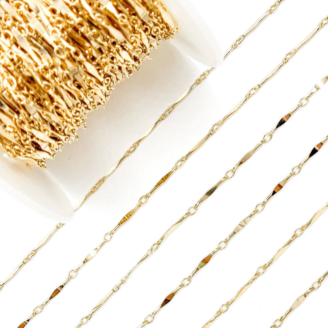 70/8720BD/SP. 14K Gold Filled Dapped Bar Chain