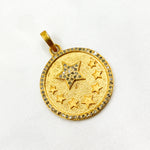 Load image into Gallery viewer, DP517. Diamond Sterling Silver Round Star Pendant
