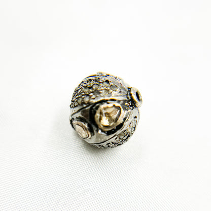 DC2001. Diamond & Sterling Silver Round Bead