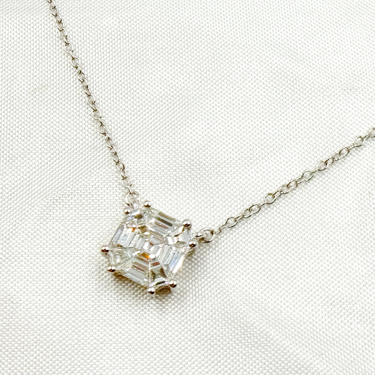 NFI71519. 14K Solid Gold Diamond Necklace
