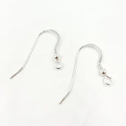 White Sterling Silver Ball Ear Wire