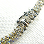 Load image into Gallery viewer, RSOJBR7043WG. 14K White Gold Bracelet with Diamond Leaves