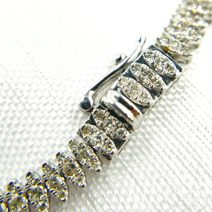 RSOJBR7043WG. 14K White Gold Bracelet with Diamond Leaves