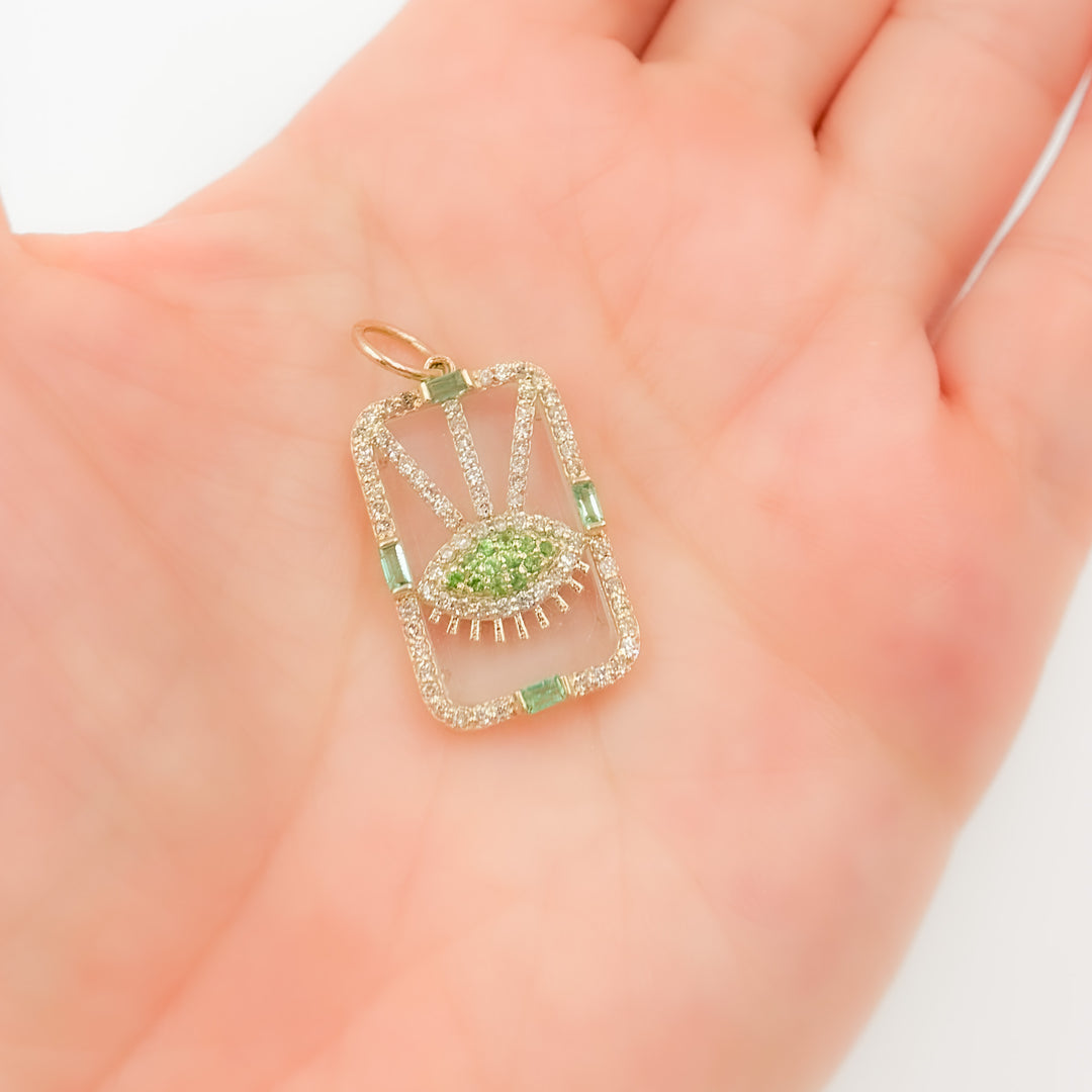 Shop 14K Gold Rectangle Evil Eye Pendants