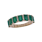 Load image into Gallery viewer, CR97262EM5X3. 18K Solid Gold Diamond &amp; Emerald Ring