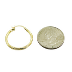 Load image into Gallery viewer, 14K Gold Hoop Earrings with Engraved Tornado Design. GER69
