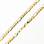 Load image into Gallery viewer, 180GA3BGA3. 14k Solid Yellow Gold Flat Figaro Chain