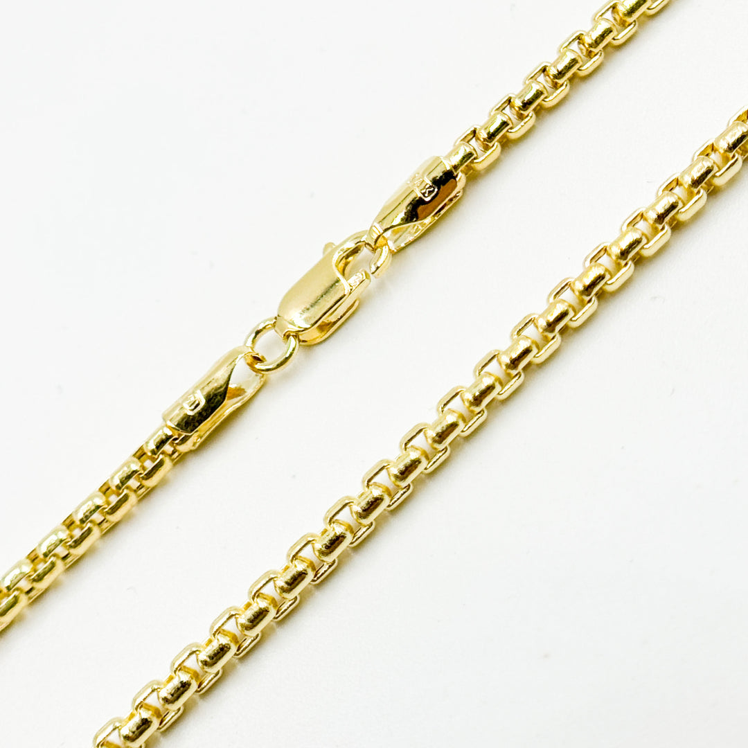 135HVI0934000. 14k Solid Yellow Gold Venetian Box Link Chain