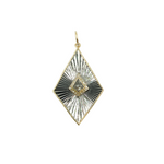 Load image into Gallery viewer, 925 Sterling Silver Black Rhodium with Diamonds Diamond Shape Charm. KSG27
