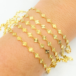 Load image into Gallery viewer, Gold Plated 925 Sterling Silver Hammered Diamonds