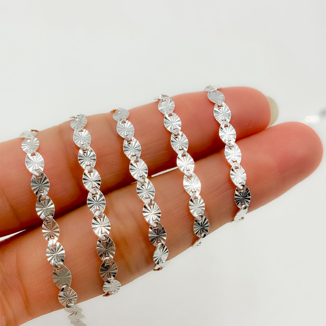 Z120SS. Sterling Silver Textured Marina Chain