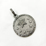 Load image into Gallery viewer, DP517. Diamond Sterling Silver Round Star Pendant

