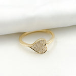 Load image into Gallery viewer, 14K Solid Yellow Gold Diamond Horizontal Heart Ring. RFC18111
