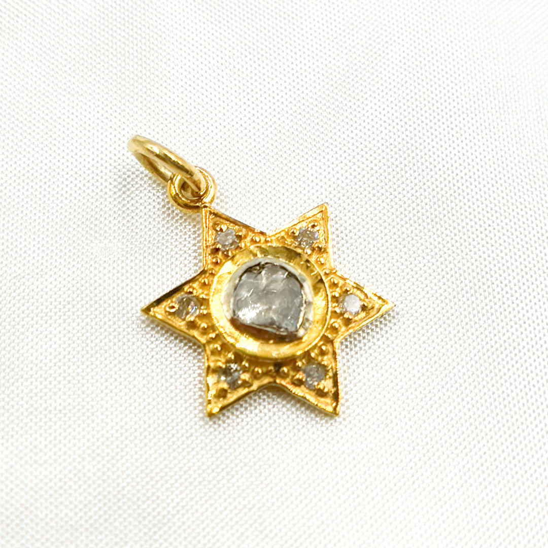 DC406. Diamond Star Pendant with Polki Diamond