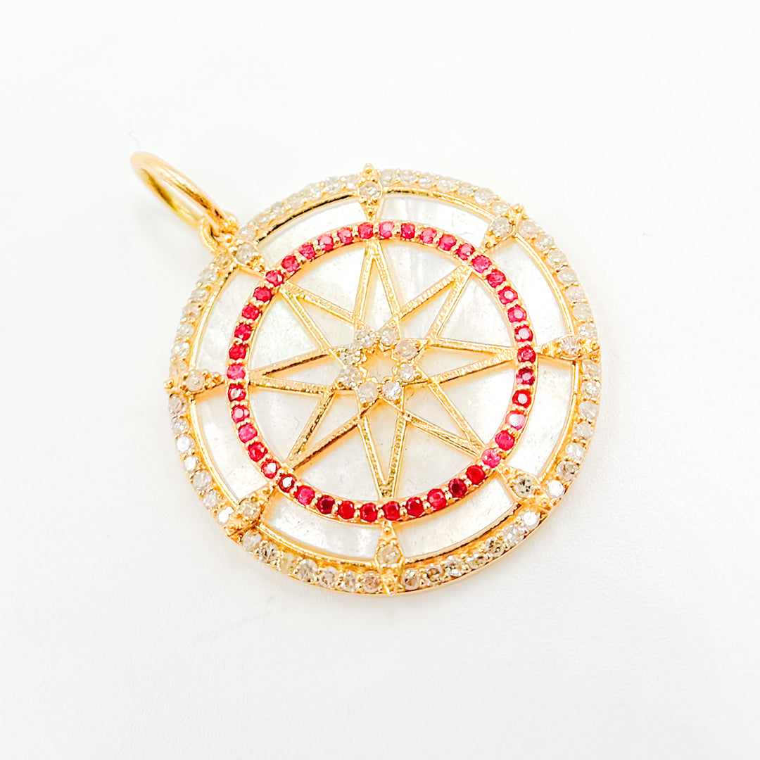 Gold Round Star Pendant