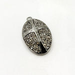 Load image into Gallery viewer, DC303. Diamond Sterling Silver Oval Cross Pendant
