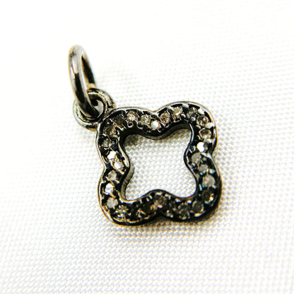 Diamond Sterling Silver Flower Charm