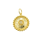 Load image into Gallery viewer, 14K Solid Gold with Diamonds Circle Charm. KG23
