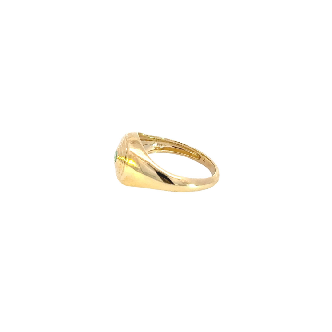 14K Solid Gold Emerald Circle Ring. RFZ17977EM