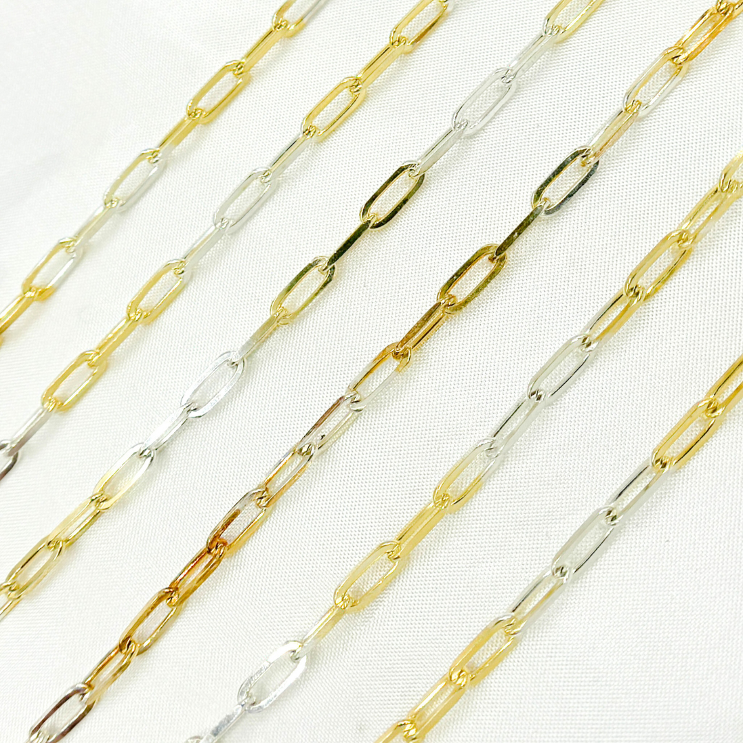 Z57GS. Gold Plated Sterling Silver Flat Paperclip