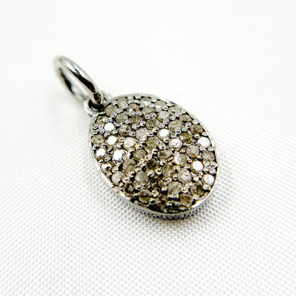 DC944. Diamond Sterling Silver Oval Charm