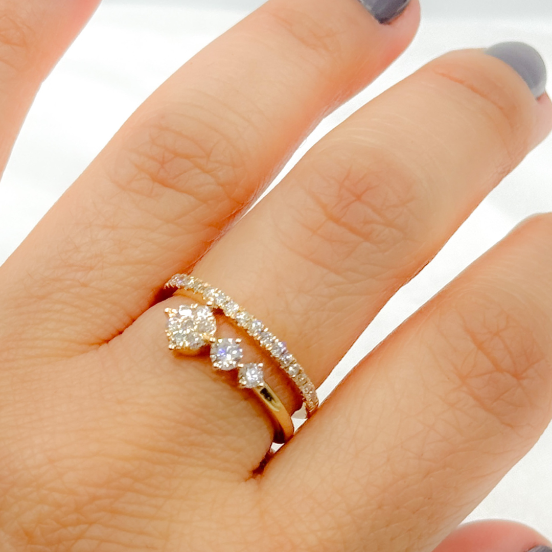 14k Solid Gold Diamond Ring.