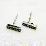 Load image into Gallery viewer, DE042. Diamond Sterling Silver Bar Studs
