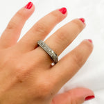 Load image into Gallery viewer, DE026. Diamond Black Rhodium Sterling Silver Square Ring
