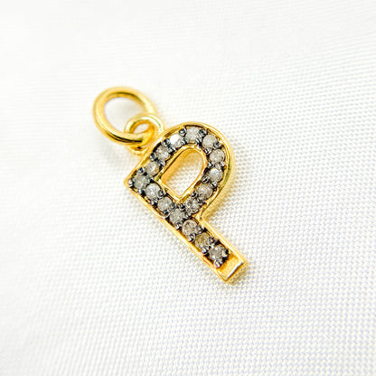 DC184. Diamond Sterling Silver Letter "P" Charm