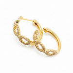 Load image into Gallery viewer, EHF57038. 14K Solid Gold Diamond Chain Hoops