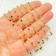 Multi Cubic Zirconia Wire Wrap Chain.