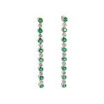 Load image into Gallery viewer, 14k Solid Gold Diamond and Emerald Circles Dangle Earrings. EFG52175EM
