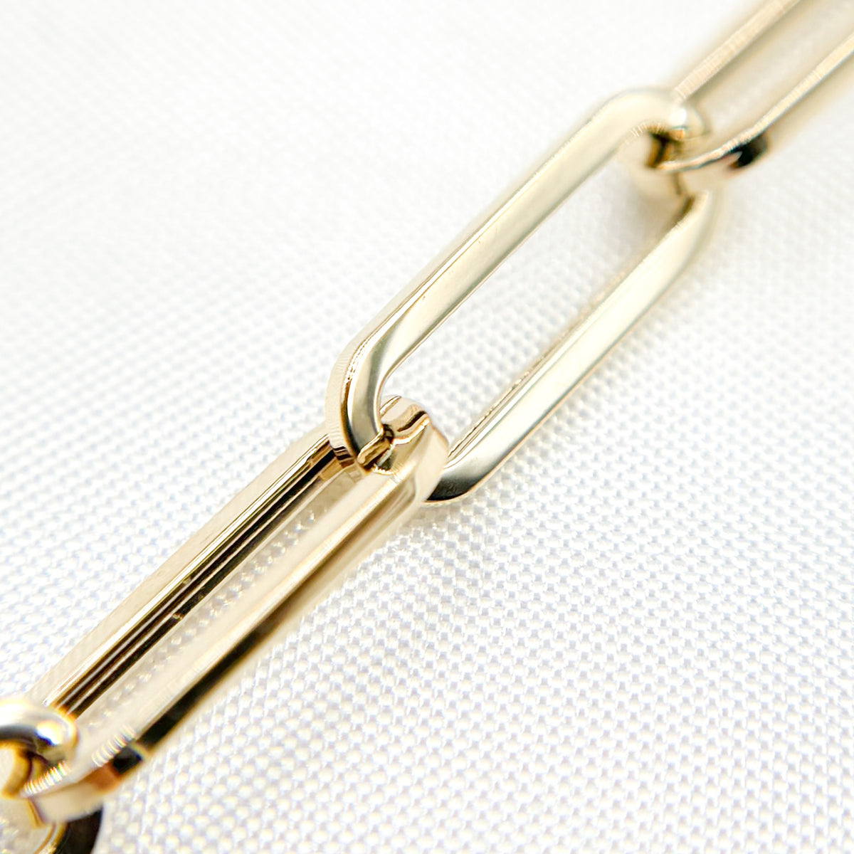 Gold Hollow Flat Paperclip Chain