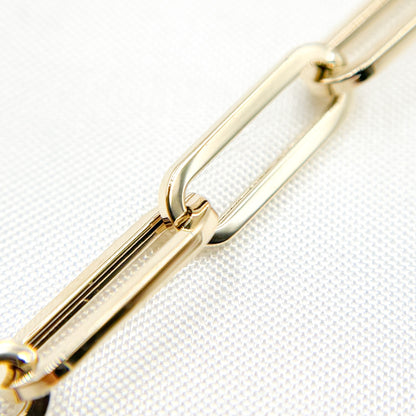 Gold Hollow Flat Paperclip Chain