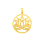 Load image into Gallery viewer, DP516. Diamond &amp; Sterling Silver Round Lotus Pendant
