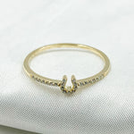 Load image into Gallery viewer, 14K Solid Gold Diamond Horseshoe Ring. RN123638
