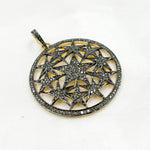 Load image into Gallery viewer, DP161. Diamond Silver Circle Start Pendant
