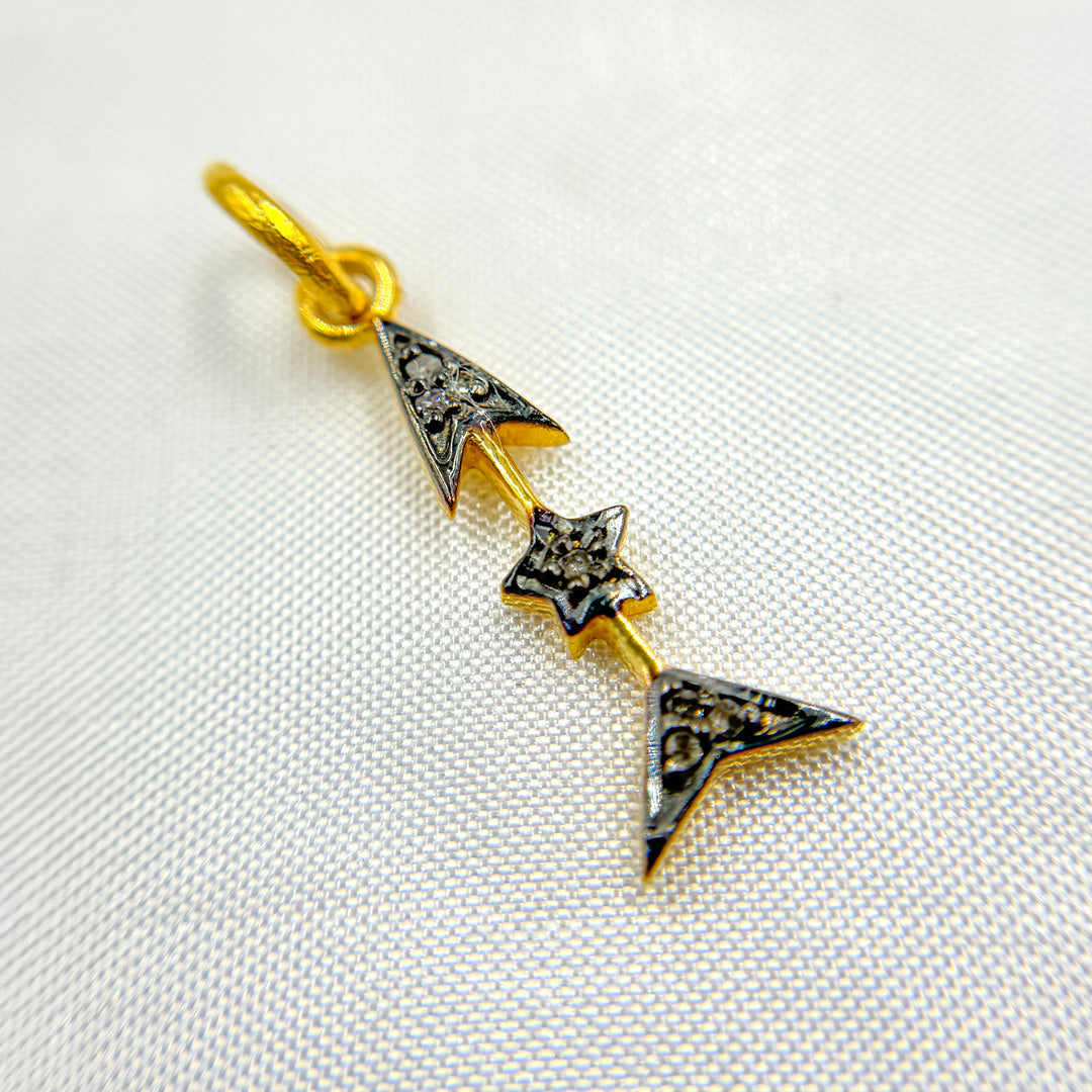 DC200. Diamond Sterling Silver Arrow Charm