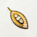 Load image into Gallery viewer, DP208. Diamond &amp; Sterling Silver Leaf Shape Pendant with Gemstone
